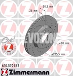 Front brake disc (285,5mm) P2 S60/S80/V70 II/XC70 II perforated