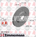 Front brake disc (320mm) P2 S60/S80/V70 II/XC70 II perforated