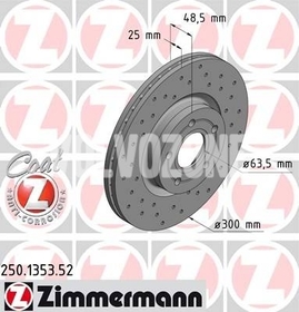 Front brake disc (300mm) P1 C30/C70 II/S40 II/V50 perforated