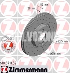 Front brake disc (316mm) P3 S60 II(XC)/V60(XC) S80 II/V70 III/XC70 III perforated