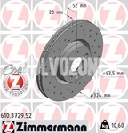 Front brake disc (324mm) P3 (2016-) XC60 full around the center, perforated