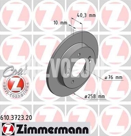 Rear brake disc (280mm) P1 V40 II(XC)