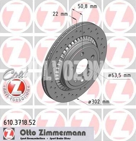 Rear brake disc (302mm) P3 XC60 perforated