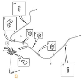 Park brake cable P1 V40 II(XC) front part (OEM)