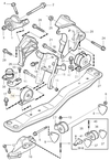 Engine mounting front S40/V40 1.8/2.0 automatic gearbox (OEM)