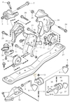 Engine mounting left S40/V40 (-2000) 1.9DI, 1.8/2.0(T)/T4