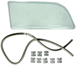 Headlight lens right (dual) S40/V40 vertically finely knurled glass