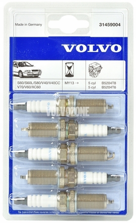 Spark plugs 5 cylinder engines 2.0 T4/T5 (2013-2015) P1 S60 II/V60/V70 III, P1 V40 II(XC) (OEM)