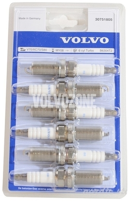 Spark plugs T6 P3 S80 II/V70 III/XC70 III/XC60 (old type) (OEM)
