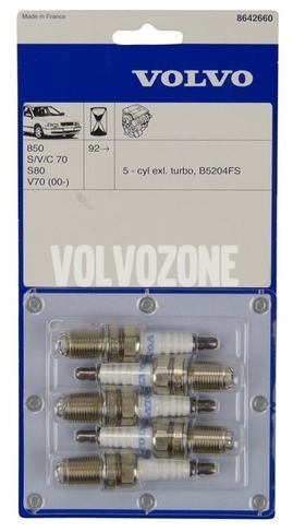 Spark plugs 5 cylinder non turbo engines P80 P2 (OEM)