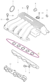 Intake manifold gasket 5 cylinder engines 2.4, 2.0 T4/T5, 2.5T/T5 P1 P3