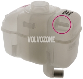 Coolant expansion tank P2 two hose connections on top side