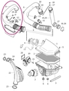 Pipe from air filter housing to turbocharger 5 cylinder engines D3/D4/2.4D/D5 (2010-) P3 (OEM)