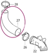 Hose from EGR merge tube to intake 2.4D/D5 P2 (-2006) (OEM)