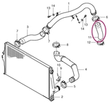 Hose from turbocharger to pipe directing to intercooler 5 cylinder turbo engines P2/P80