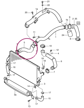 Hose from charger pipe to intercooler 2.4 T5/2.5T P2 (OEM)