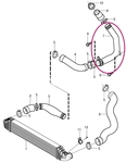 Pipe directing from turbocharger 2.4D/D5 (-2010) P1 C30/C70 II/S40 II/V50