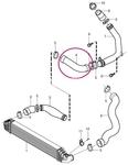 Hose from charger pipe directing to intercooler 2.4D/D5 (-2010) P1 C30/C70 II/S40 II/V50