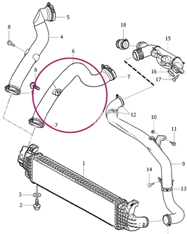 Hose from throttle body to intercooler 1.6D P1 without DPF