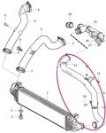 Pipe with hoses from resonator to intercooler 1.6D P1 with/without DPF, new type diameter 45mm