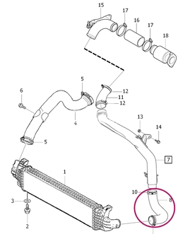Intercooler inlet hose 1.6D2 P1