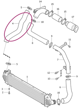 Hose from intercooler to throttle body 1.6D2 P3