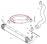 Hose from aluminum charger pipe to intercooler 2.4D/D5 (2009-) P1 AWD