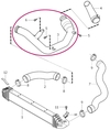 Aluminum pipe from turbocharger to intercooler 5 cylinder engines 2.0 D3/D4 (2010-) P3 (OEM)