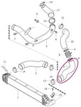 Hose from intercooler to intake 5 cylinder engines 2.4D/D5 (2010-) P3 S80 II/V70 III/XC70 III