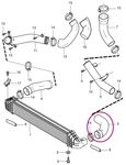 Hose from charger pipe to intercooler T6 P3 S80 II/V70 III/XC70 III