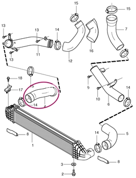 Hose from intercooler to intake hose T6 P3 (OEM)