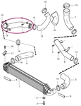 Connecting pipe directing from intercooler to intake T6 P3