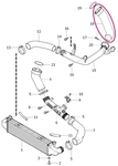 Hose without resonator from turbocharger to intercooler pipe 4 cylinder engines (2014-) 2.0 P3 old type