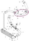 Aluminum pipe from turbocharger to intercooler 4 cylinder engines 2.0 (2014-) P3 SPA (OEM)