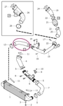 Hose from charger pipe to intercooler 4 cylinder engines 2.0 (2014-) P3