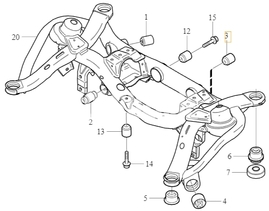 Bushing rear axle subframe - rear lower control arm P2 XC90 (OEM)
