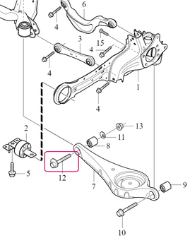 ECCENTRIC SCREW Volvo 30741284 M12x85 (OEM)