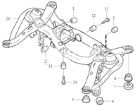 Bushing rear axle subframe - main control arm P2 XC90