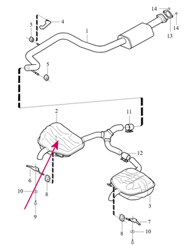 Rear SILENCER Left Volvo 31336947 (OEM)