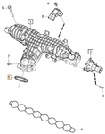 Intake manifold O-ring 4 cylinder engines 1.5 T2/T3, 2.0 T2/T3/T4/T5/T6/T8, 2.0 D2/D3/D4/D5 (2014-) P1 P3 SPA/CMA