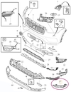 Front bumper fog light bracket right SPA (-2019) XC90 II R-Design bumper (OEM)