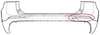 Rear bumper reflector chrome trim moulding right SPA (-2021) XC60 II (OEM)