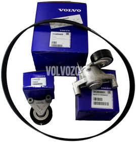 Auxiliary belt kit 4 cylinder gasoline engines with Twin Engine 2.0 T6/T8/Polestar SPA (OEM)