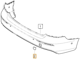 Rear bumper towing eye cover SPA S60 III (OEM)