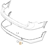 Rear bumper towing eye cover SPA V90 XC