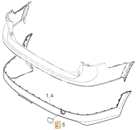 Rear bumper towing eye cover SPA V90 XC (OEM)