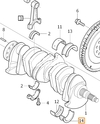 Crankshaft main bearing shell lower YELLOW 5 cylinder engines D3/D4/2.4D/D5 (OEM)