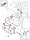 Engine oil cooler outtake hose 2.4D/D5 P2 (-2005) P2, P2 (1999-) gasoline engines, P80 (1999-) gasoline engines (OEM)