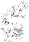 Inletsilencer 5 cylinder engines 2.0 D3/D4 (2011-) P1 P3, 2.4 D5 P3 S60 XC/V60 XC with seals (OEM)