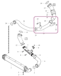 Aluminum pipe from turbocharger to intercooler 4 cylinder engines (2014-) 1.5/2.0 P1 V40 II(XC)